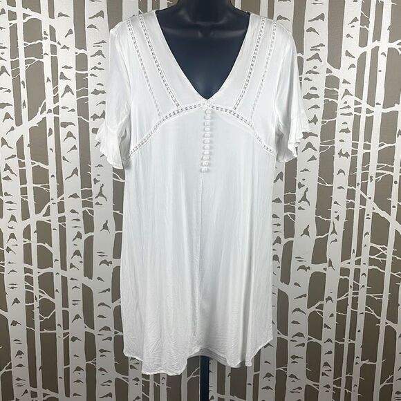 Blue Rain Boho Tunic Mini Babydoll Dress M - Picture 1 of 8